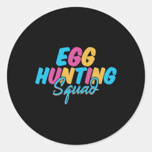 Egg Hunting Squad Happy Easter Day Hunting Season Classic Round Sticker