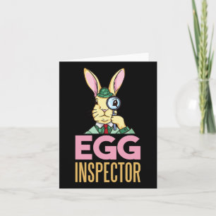 Egg Inspector Easter Bunny Funny Rabbit Egg Huntin Card
