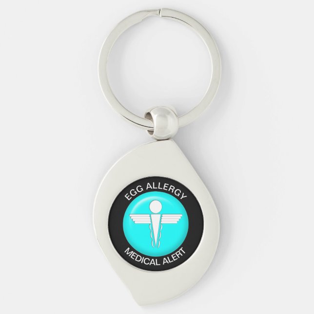 EGG Medical Alert Metal Keychain (Front)