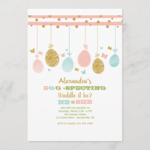 Egg Mobile Gender Reveal Invitation