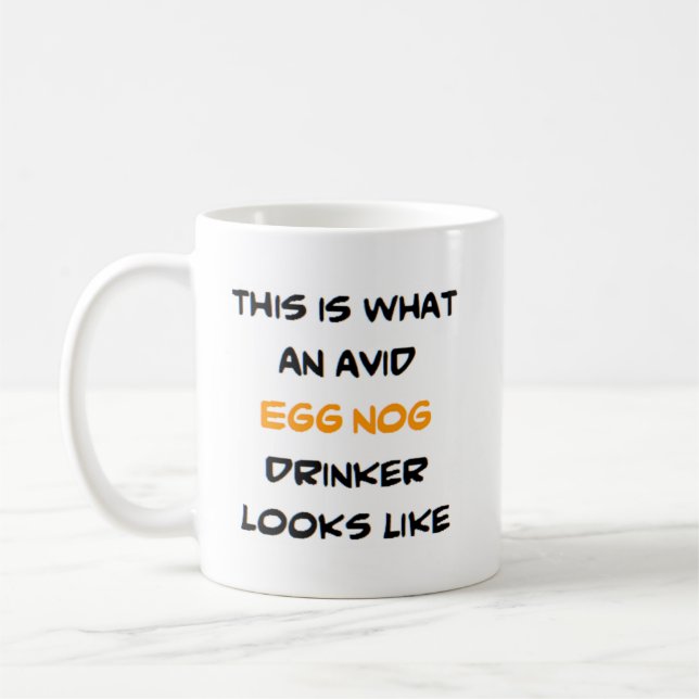 egg nog drinker, avid coffee mug (Left)