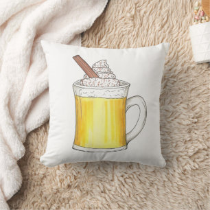 Egg Nog Eggnog Christmas Winter Holiday Drink Cushion