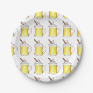 Egg Nog Eggnog Christmas Winter Holiday Drinks Paper Plate