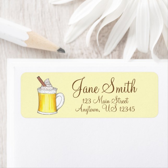 Egg Nog Eggnog Winter Holiday Address Labels (Insitu)