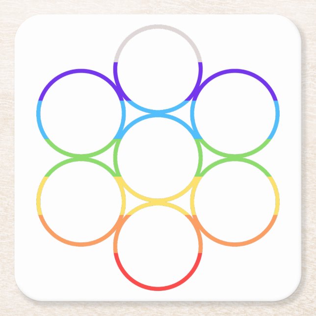 Egg of Life Chakra Single Square Paper Coaster (Front)