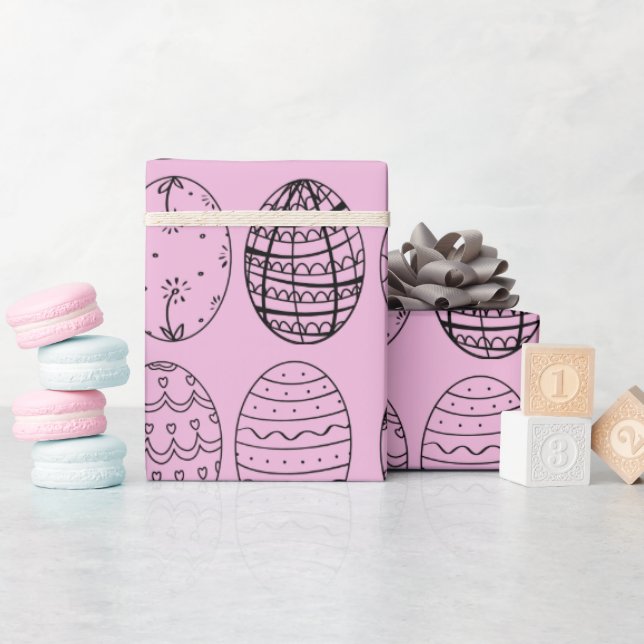 Egg Parade (Small) in Pink Wrapping Paper (Baby Shower)