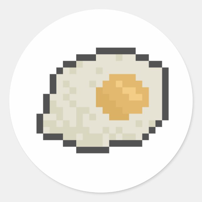 egg pixel art classic round sticker (Front)
