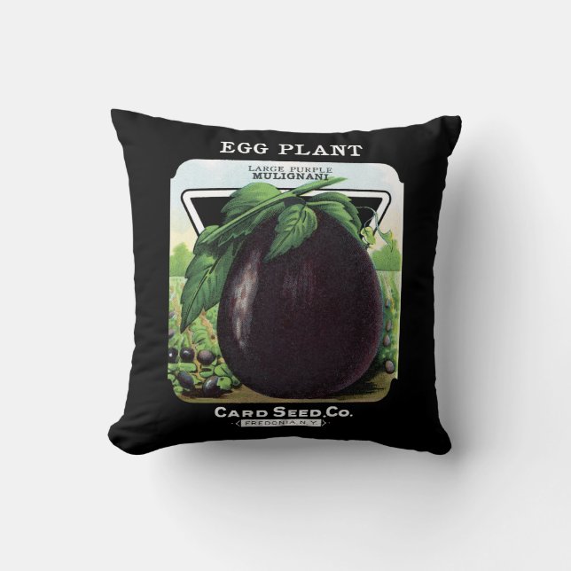Egg Plant Seed Packet Label Cushion (Front)