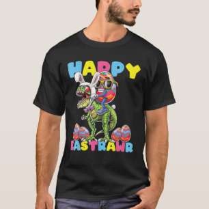 Egg Riding T Rex Dinosaurs Hunting Eastrawr Bunny T-Shirt