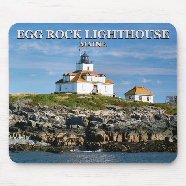 Egg Rock Lighthouse, Bar Harbour Maine Mousepad (Front)