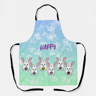 Egg Shaped Easter Rabbits Apron