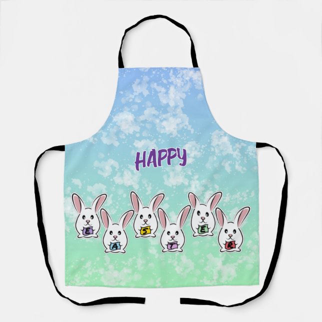Egg Shaped Easter Rabbits Apron (Front)
