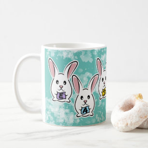 Egg Shaped Easter Rabbits Coffee Mug