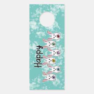 Egg Shaped Easter Rabbits Door Hanger