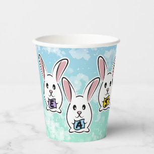 Egg Shaped Easter Rabbits Paper Cups