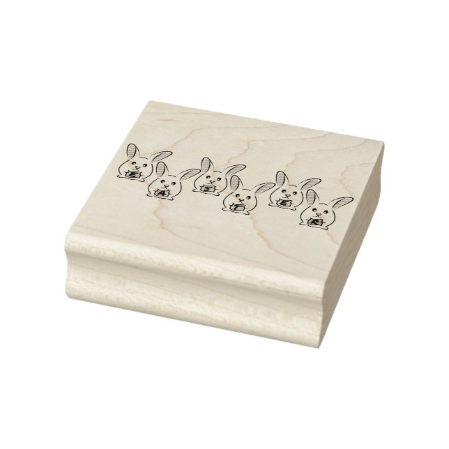 Egg-shaped Easter Rabbits Rubber Stamp (Stamp)