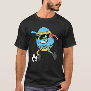 Egg Soccer Player Easter Bunny Ears Easter Eggs Hu T-Shirt