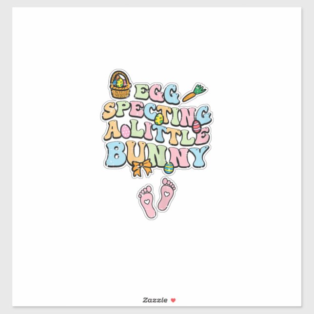 Egg Specting A Little Bunny Easter Pregnancy Annou (Sheet)
