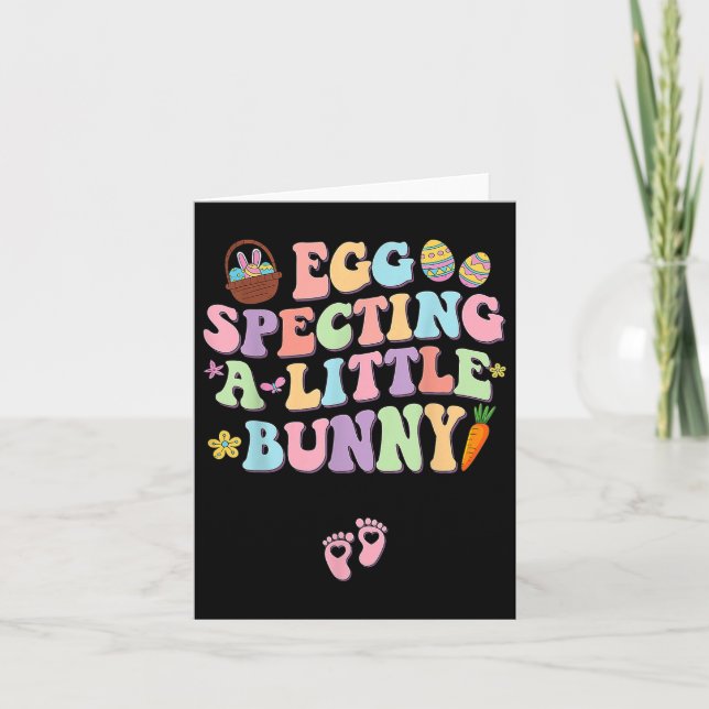 Egg Specting A Little Bunny Easter Pregnancy Annou Card (Front)