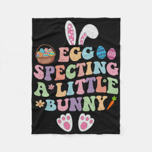 Egg Specting A Little Bunny Easter Pregnancy Annou Fleece Blanket