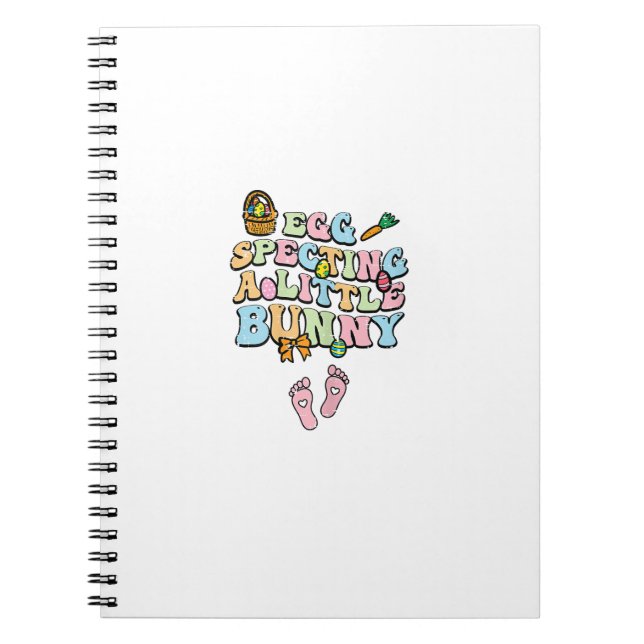 Egg Specting A Little Bunny Easter Pregnancy Annou Notebook (Front)
