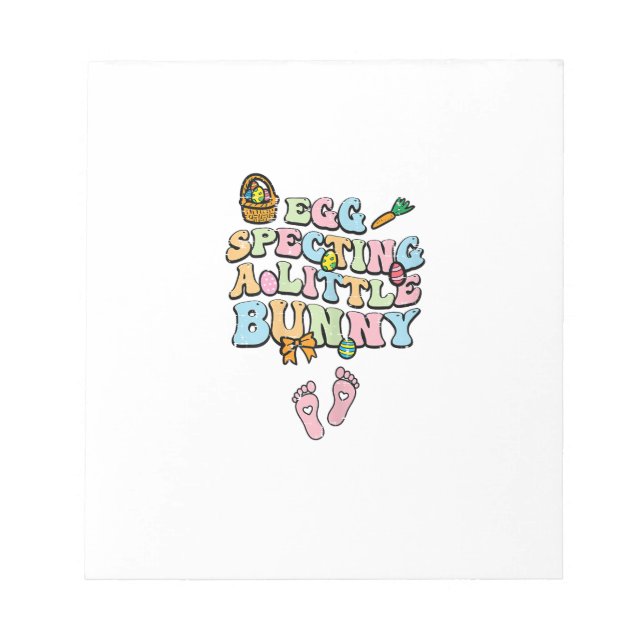 Egg Specting A Little Bunny Easter Pregnancy Annou Notepad (Front)