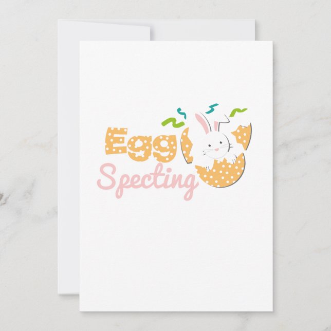 Egg Specting Maternity - Funny Easter Pregnancy Holiday Card (Front)