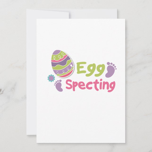Egg Specting Maternity - Funny Easter Pregnancy Holiday Card (Front)