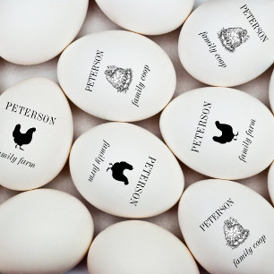 Egg Stamp Family Coop Minimalist Rustic