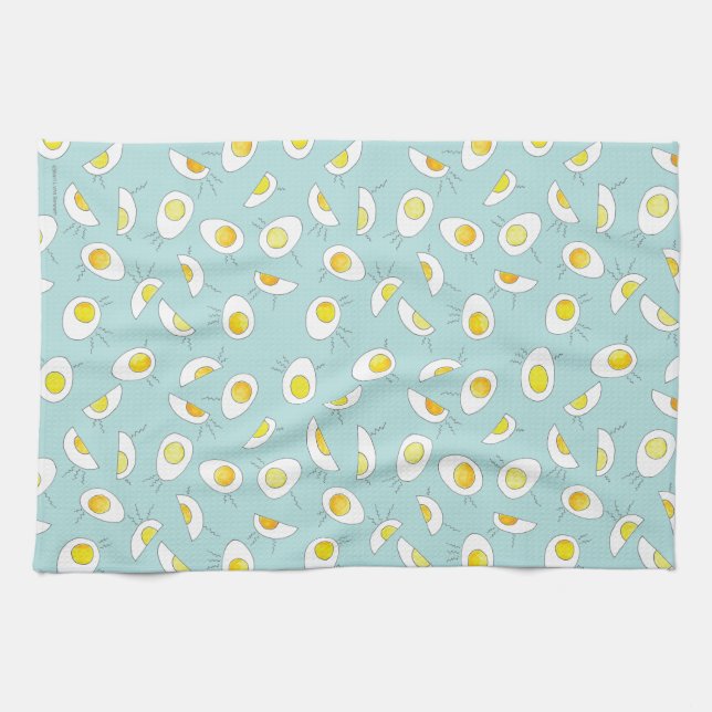 Egg-Static! -Robin's Egg Blue Tea Towel (Horizontal)