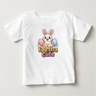 Egg-stra Cute Easter Bunny with Colorful Eggs Baby T-Shirt