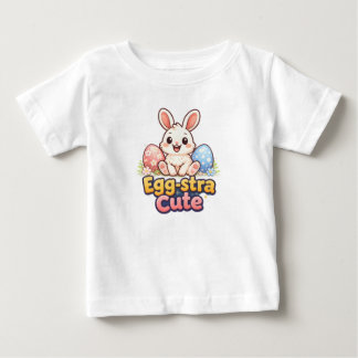Egg-stra Cute Easter Bunny with Colorful Eggs Baby T-Shirt