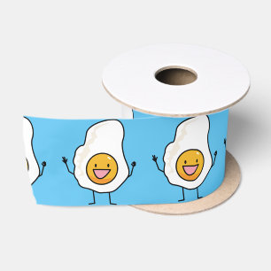 Egg Sunny-Side Up Happy Eggs Breakfast Satin Ribbon