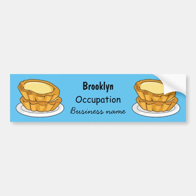 Egg tart cartoon illustration bumper sticker (Front)