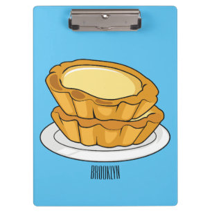 Egg tart cartoon illustration clipboard