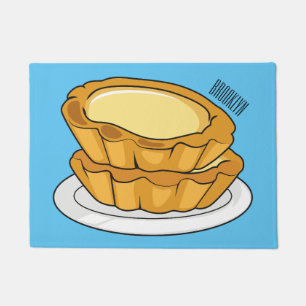 Egg tart cartoon illustration  doormat
