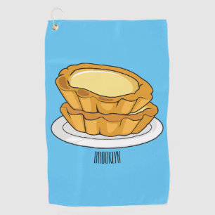 Egg tart cartoon illustration golf towel