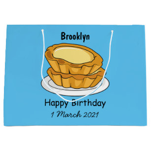 Egg tart cartoon illustration large gift bag