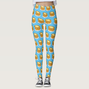 Egg tart cartoon illustration leggings