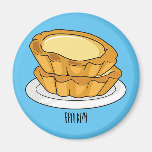Egg tart cartoon illustration magnet
