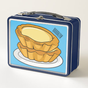 Egg tart cartoon illustration  metal lunch box