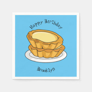 Egg tart cartoon illustration napkin