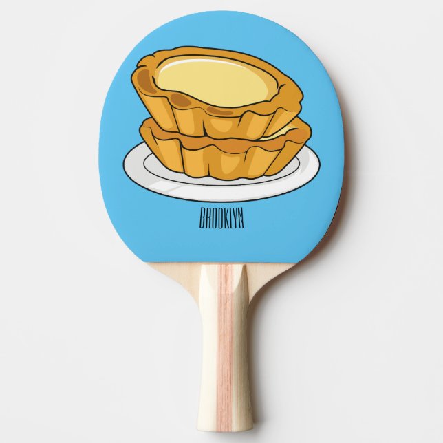 Egg tart cartoon illustration  ping pong paddle (Front)
