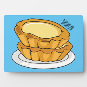 Egg tart cartoon illustration  plaque