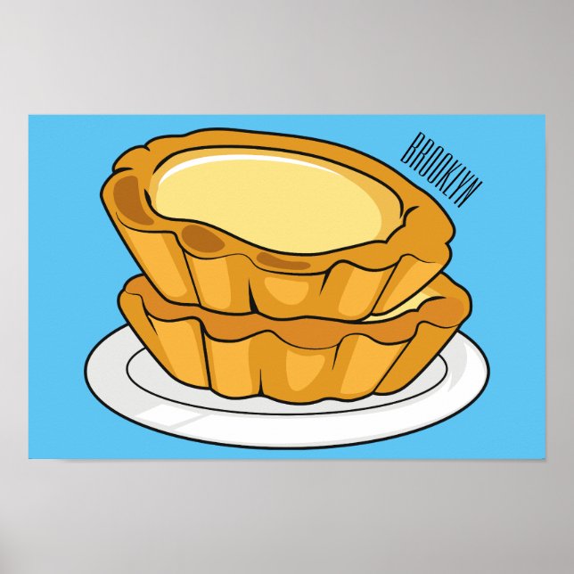 Egg tart cartoon illustration  poster (Front)