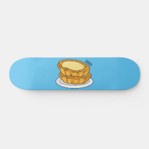 Egg tart cartoon illustration   skateboard