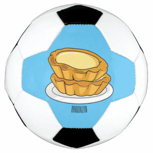 Egg tart cartoon illustration soccer ball