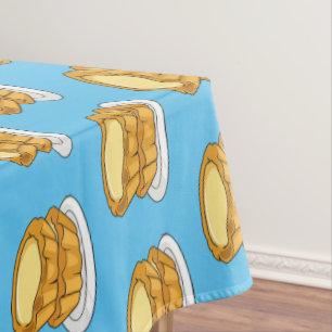 Egg tart cartoon illustration tablecloth