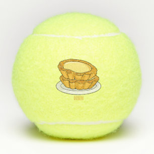 Egg tart cartoon illustration tennis balls