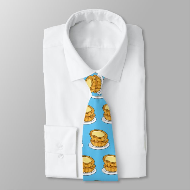 Egg tart cartoon illustration  tie (Tied)